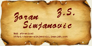 Zoran Simjanović vizit kartica